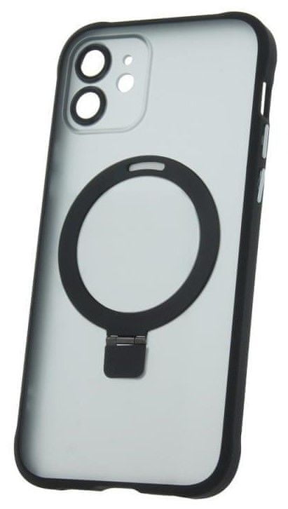 Forever Silikónové TPU puzdro Mag Ring pre iPhone 12 čierne (TPUAPIP12MRTFOBK)